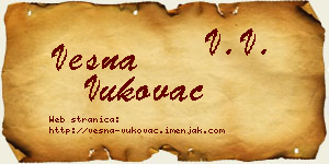 Vesna Vukovac vizit kartica